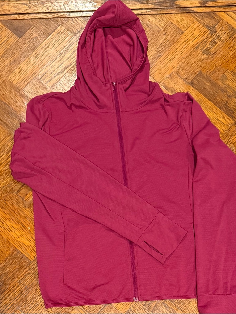 Uniqlo Hooded Zip Athletic Jacket in Berry Color